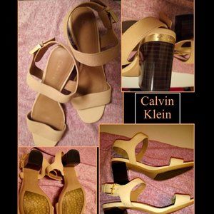 Calvin Klein leather strap shoes. Size 8. SHIPS FREE